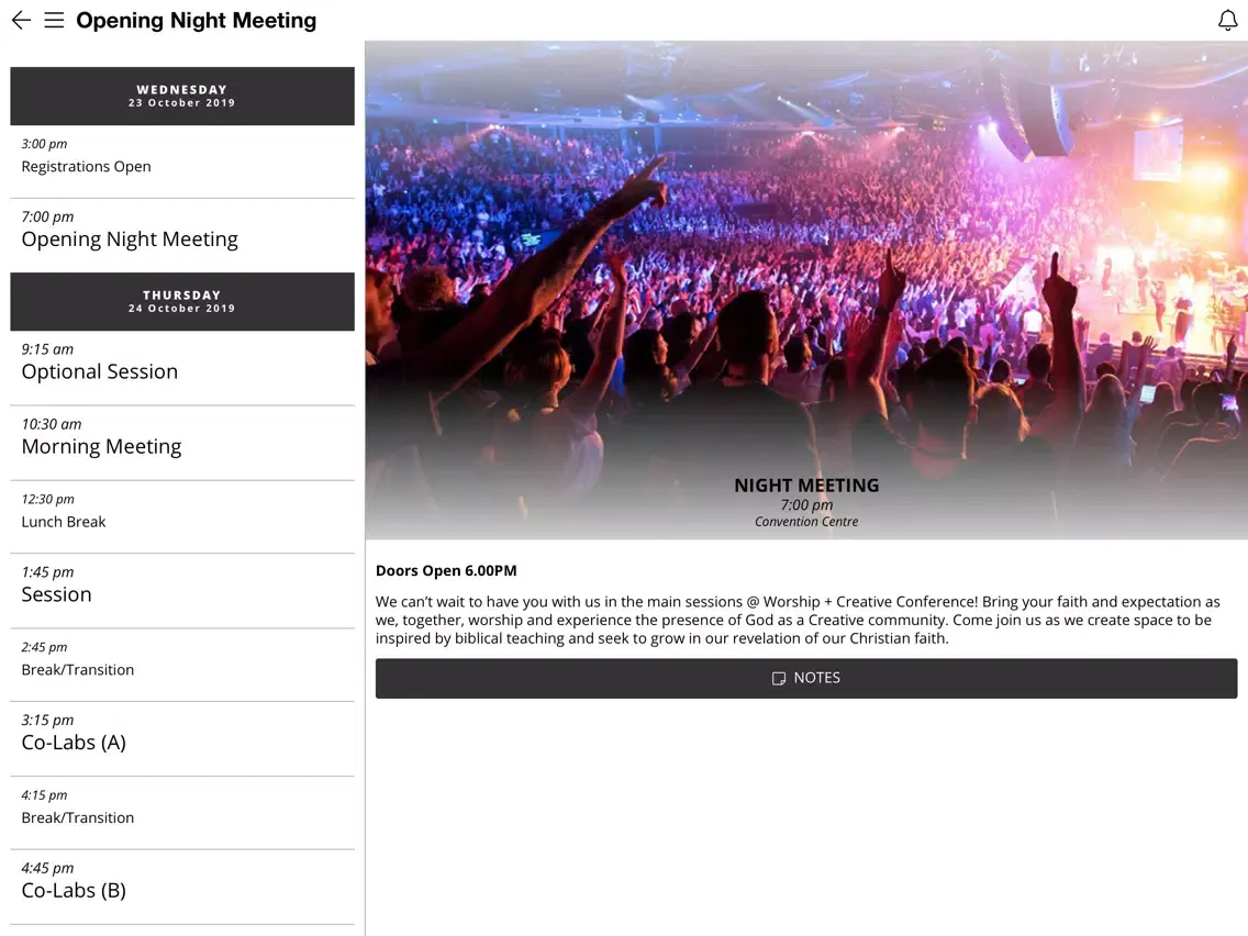 Hillsong WCC iPad  Screenshots