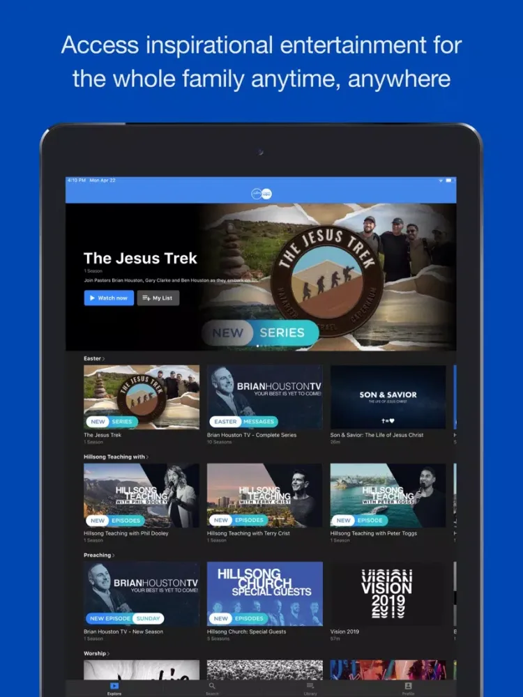 Hillsong Channel NOW iPad  سکرین شاٹس