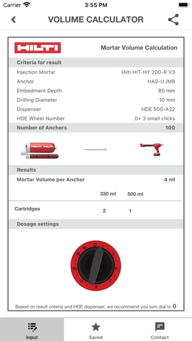 Скриншоты Hilti Volume Calculator