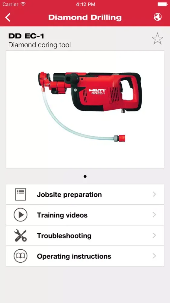 Tangkapan skrin Hilti Assistant