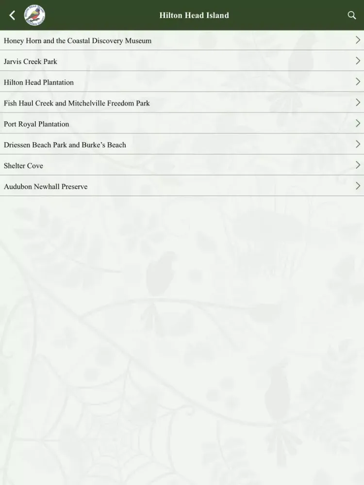 Hilton Head Island Birding Trail iPad 应用截图