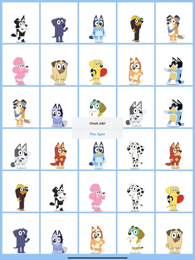 Bluey Match iPad  Screenshots