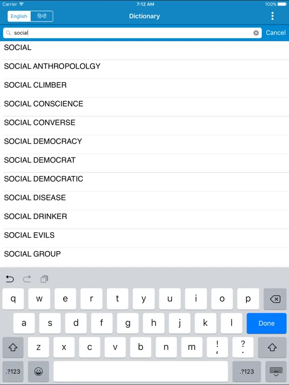 English to Hindi & Hindi to English Dictionary iPad  স্ক্রিনশট
