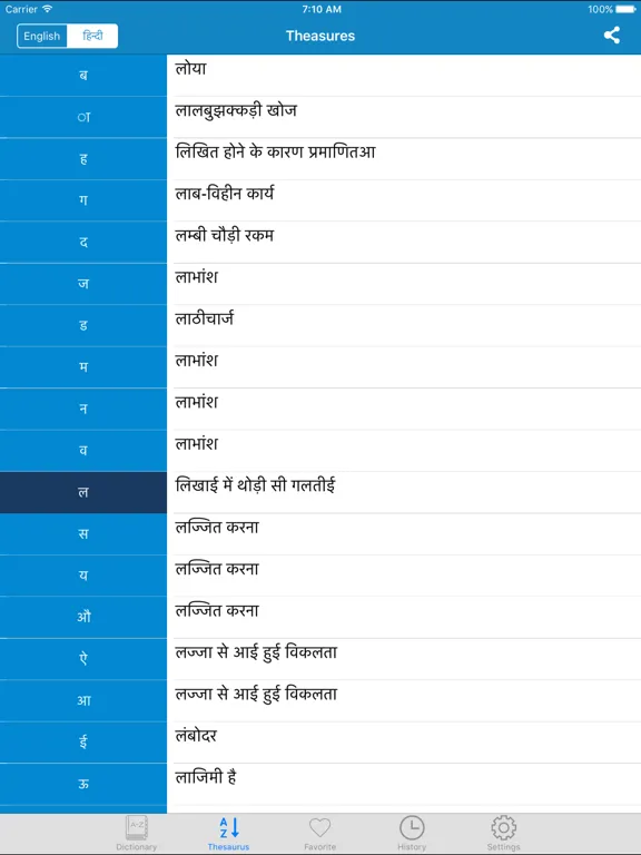 English to Hindi & Hindi to English Dictionary iPad  স্ক্রিনশট