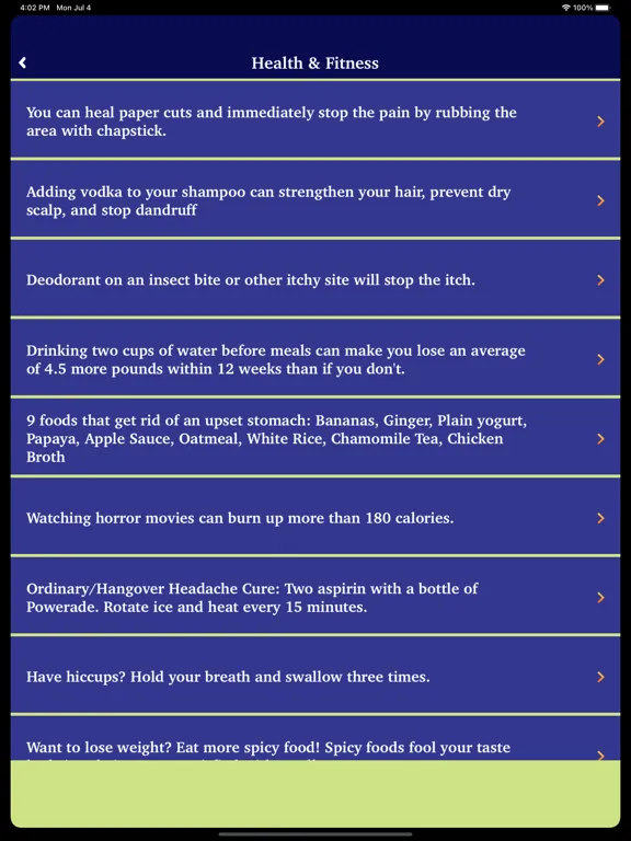 Скриншоты Fun Facts & Life Hacks Tips iPad 