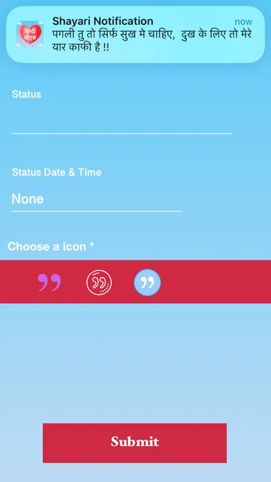 Zrzuty ekranu Hindi Status - Love Quotes