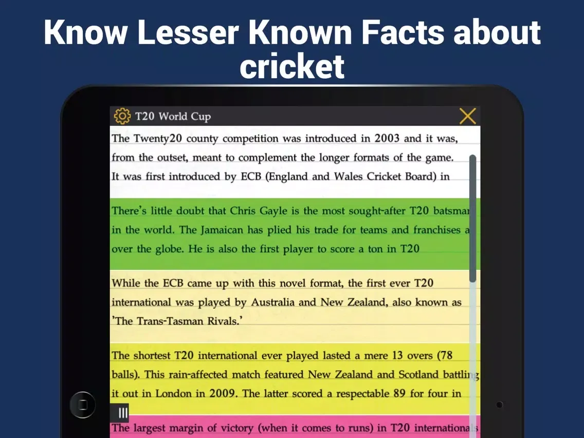 Скриншоты Cricket facts iPad 