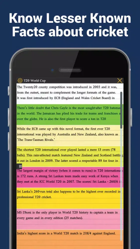 Скриншоты Cricket facts
