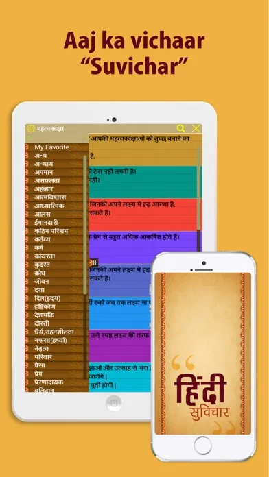 Capturas de tela do Hindi suvichar,thoughts