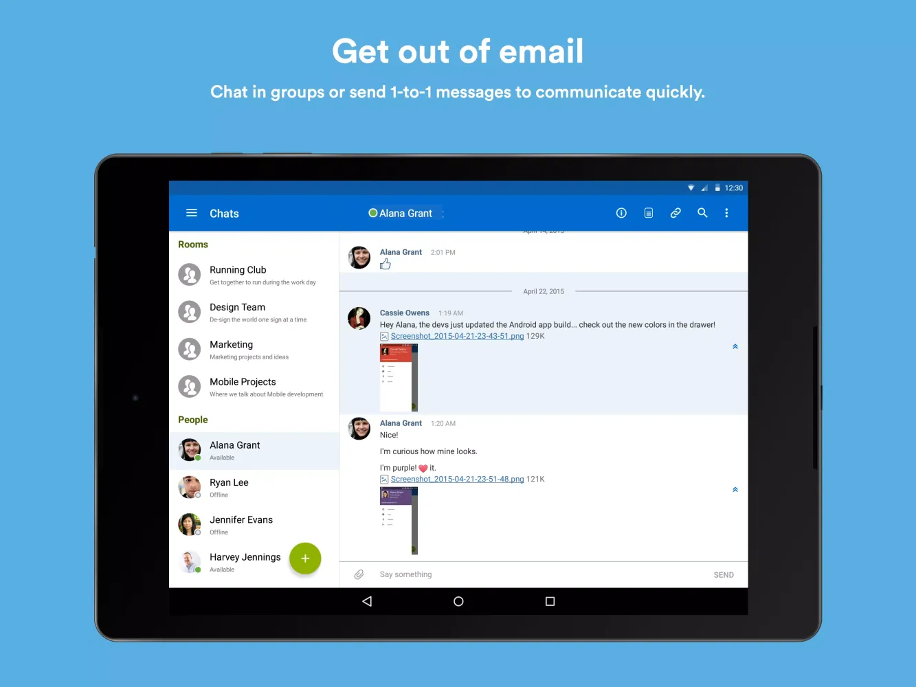 Captures d'écran de HipChat