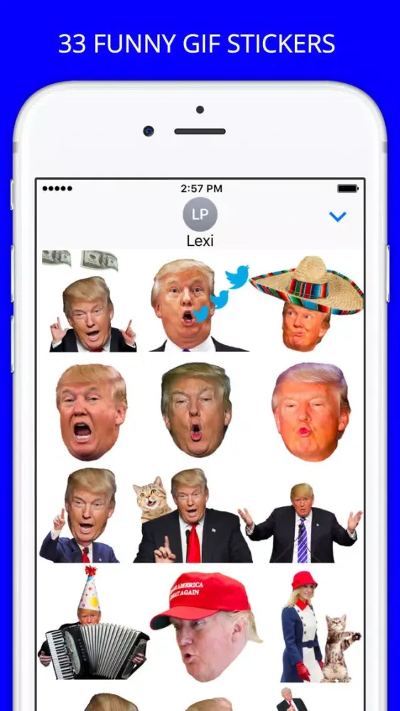 Captures d'écran de Trump Heads GIF Sticker App Pack for iMessage GIFS