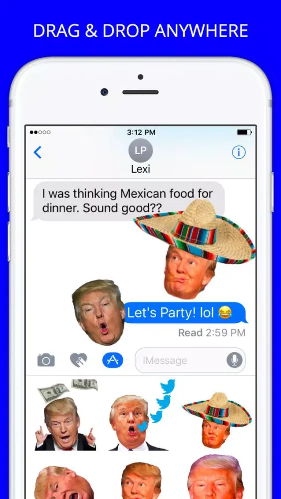 Captures d'écran de Trump Heads GIF Sticker App Pack for iMessage GIFS
