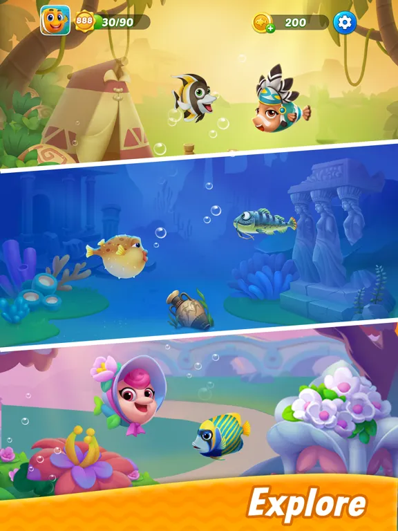 Capturas de tela do Solitaire - Fishland iPad 