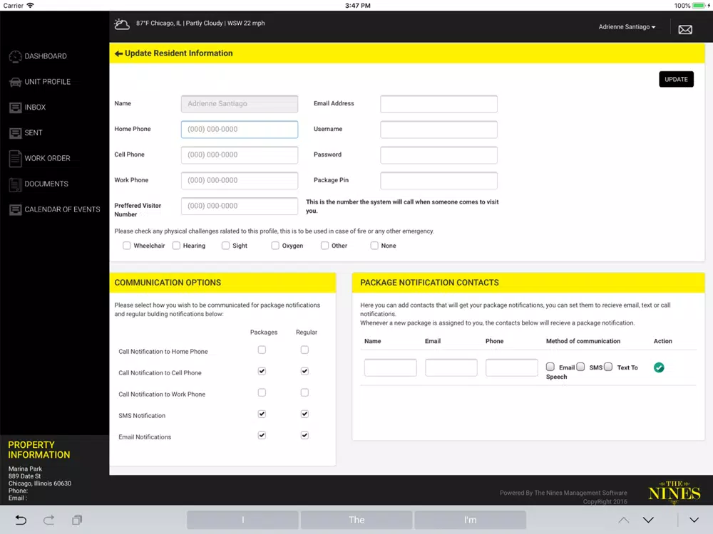 Скриншоты NINES Resident Portal iPad 