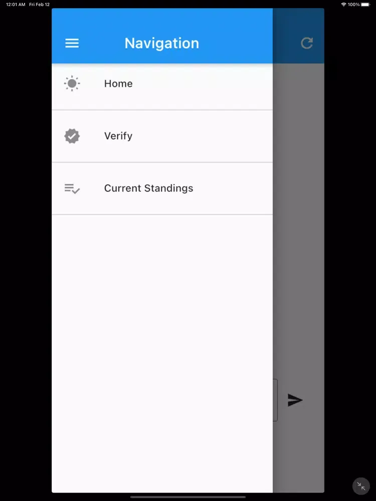 Tangkapan layar Racascore iPad 