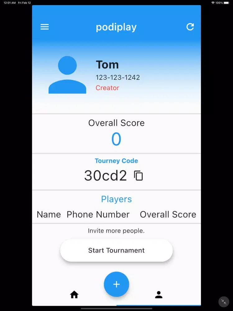 Tangkapan layar Racascore iPad 