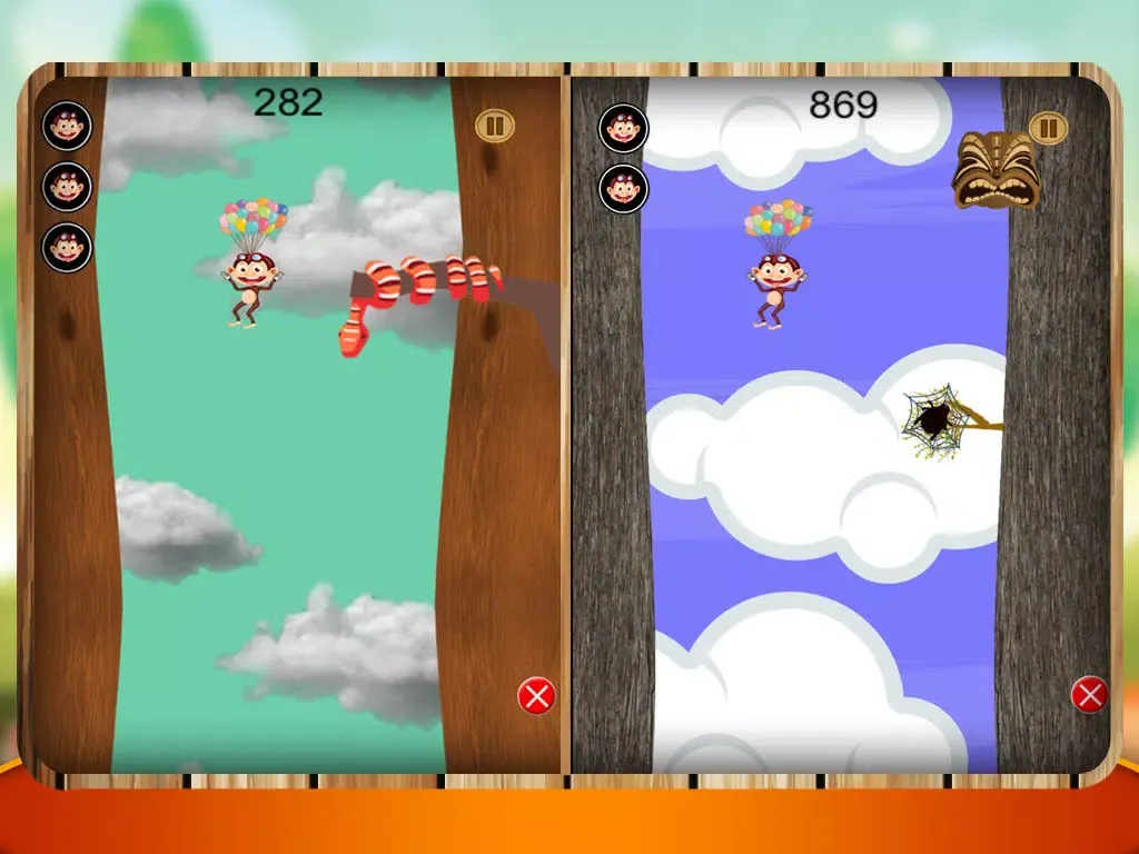 Monkey Balloon Games - Video of the Monkey Drop from an airplane iPad  Screenshots