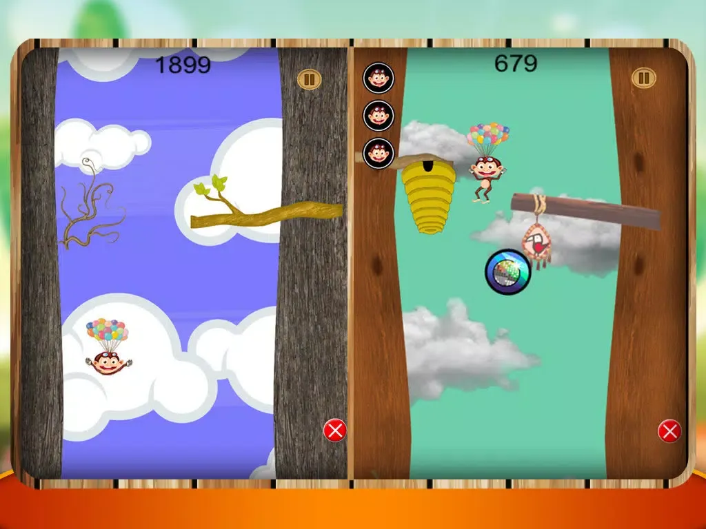 Monkey Balloon Games - Video of the Monkey Drop from an airplane iPad  Screenshots
