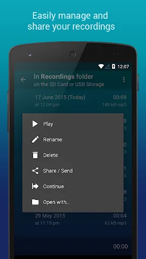 Capturas de tela do Hi-Q MP3 Voice Recorder (Pro)
