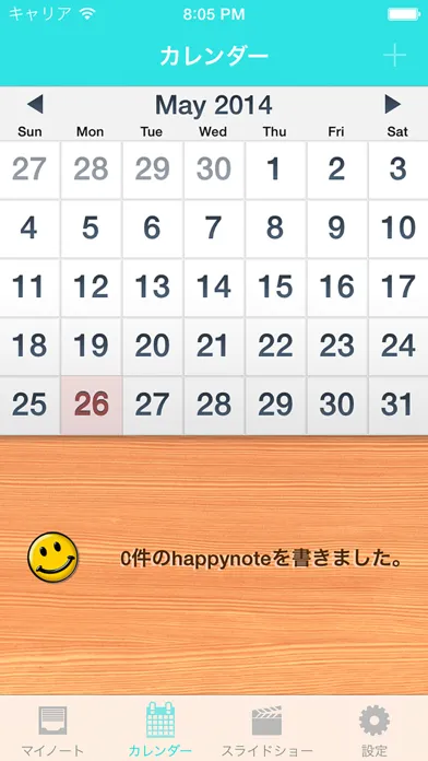 Tangkapan skrin Think happy thoughts! Happynote