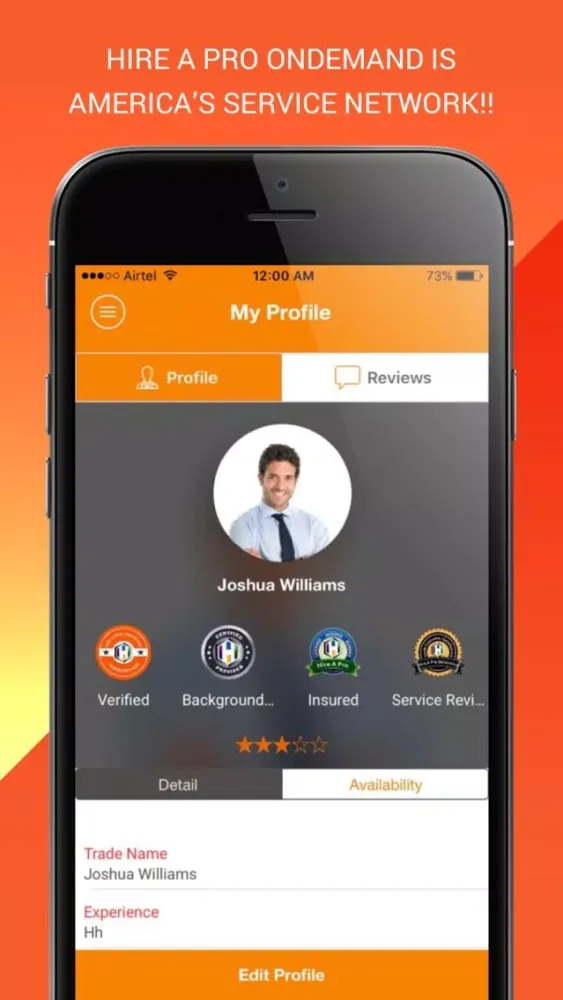Hire A Pro Provider Screenshots