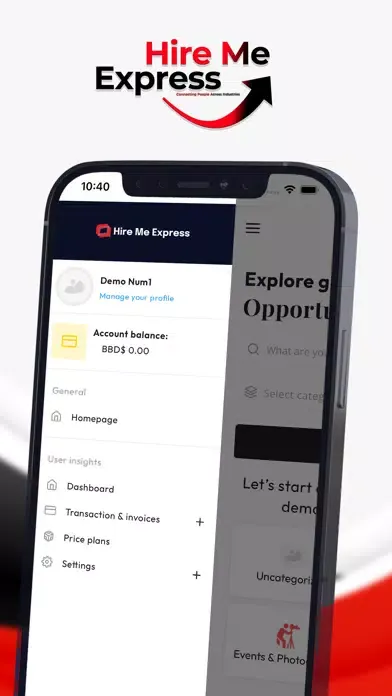 Ảnh chụp màn hình của Hire Me Express