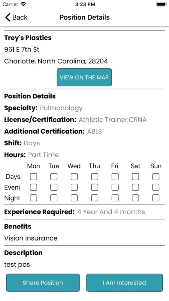 Tangkapan layar HireMe Healthcare App