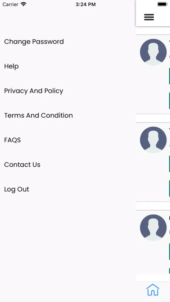 Tangkapan layar HireMe Healthcare App