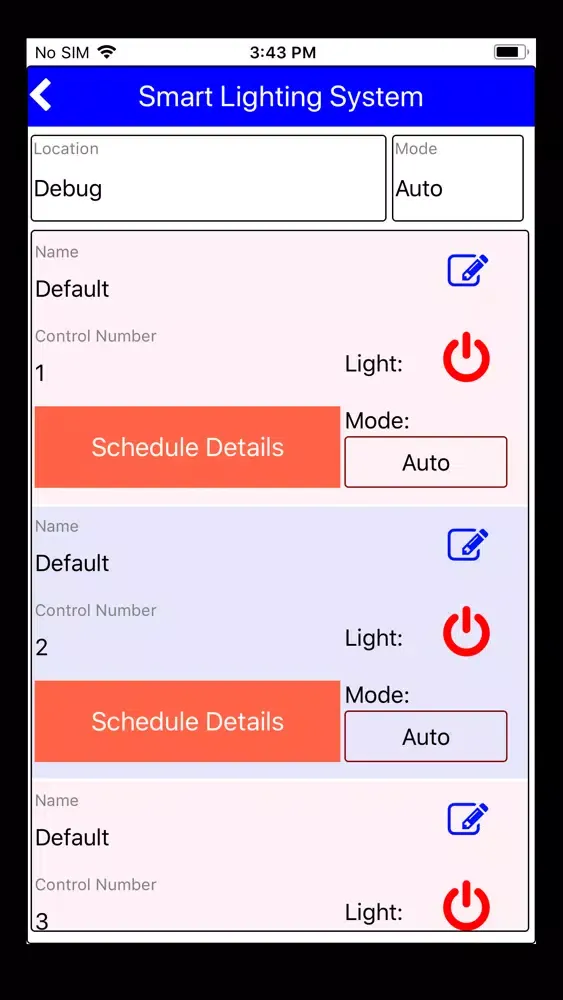 Zrzuty ekranu HiRise Smart Lighting System
