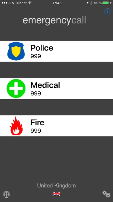 Tangkapan skrin Emergency Call Anywhere
