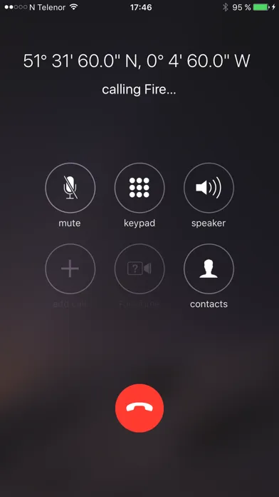 Tangkapan skrin Emergency Call Anywhere