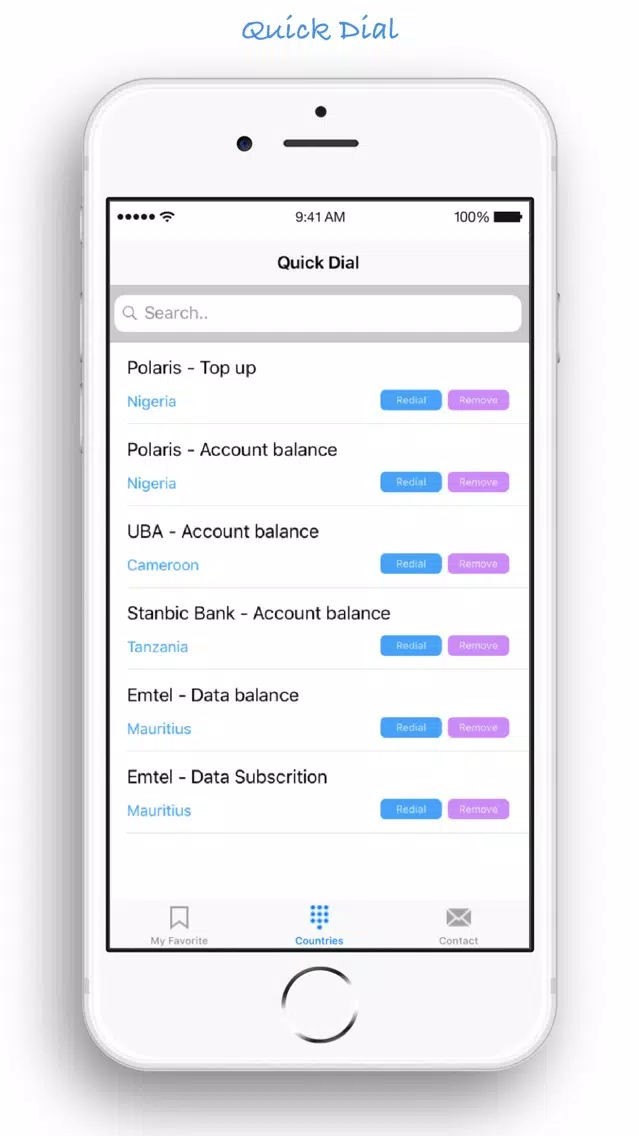 Quick Dial App Screenshots