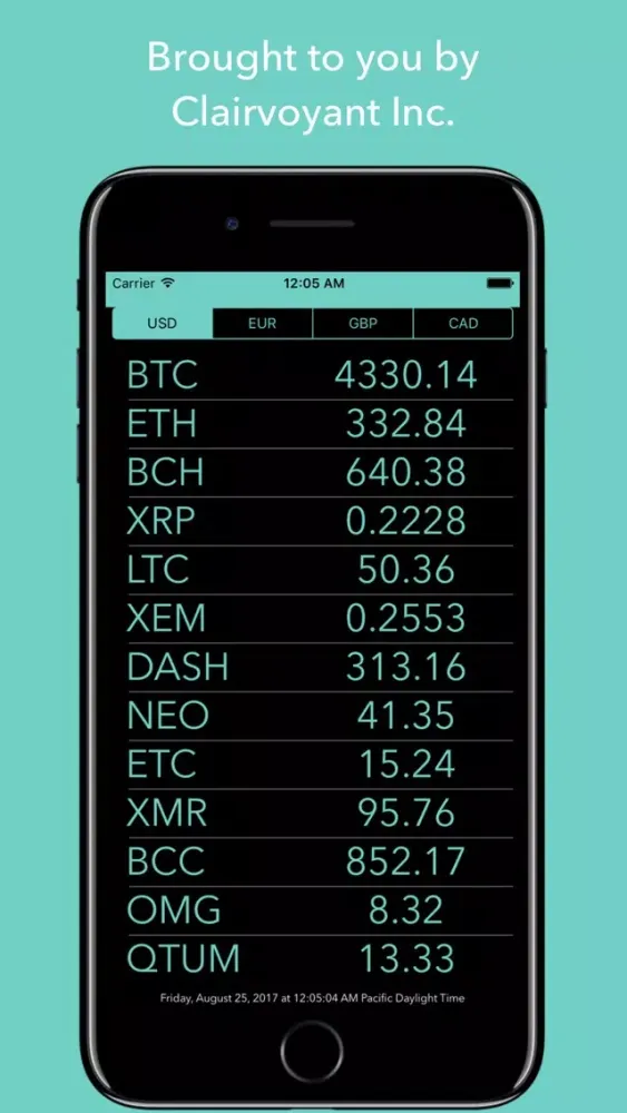 Crypto Monitor: Bitcoin Ticker Screenshots