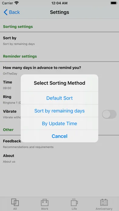 Tangkapan skrin Schedule Expert-days matter