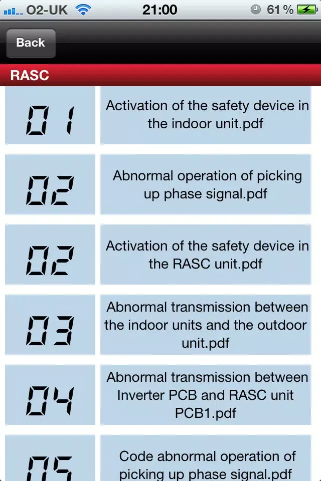 Zrzuty ekranu Aircon Alarms