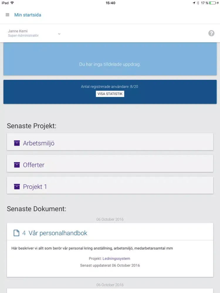 ภาพหน้าจอของ Fasadentreprenad iPad 