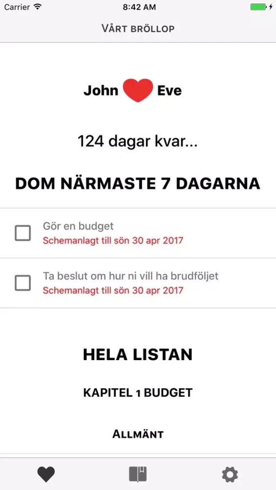 Screenshot di Bröllopsnavigatorn