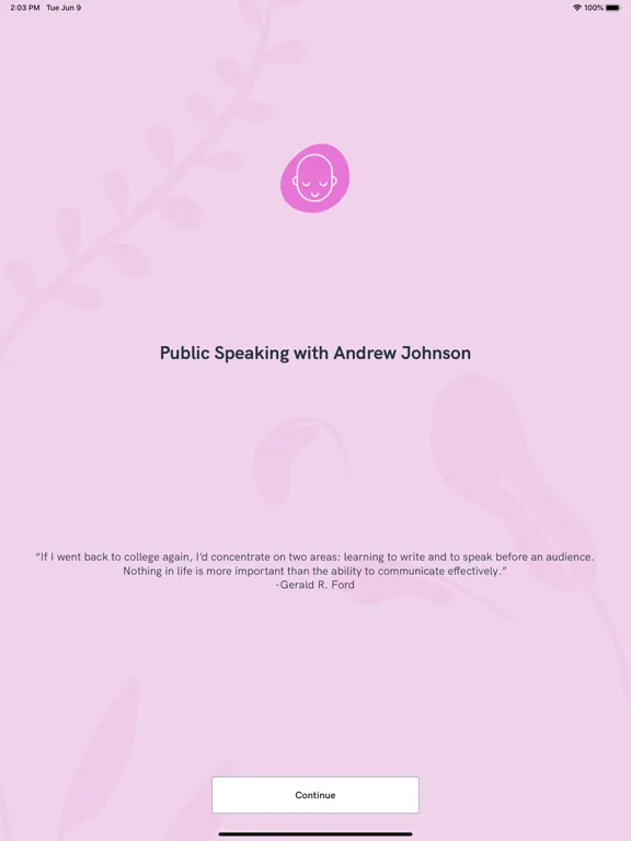 Tangkapan layar Public Speaking with AJ iPad 