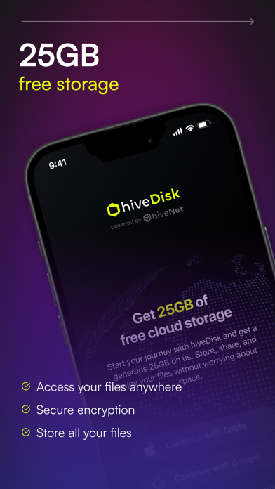 Capturas de tela do hiveDisk: Secure Cloud Storage