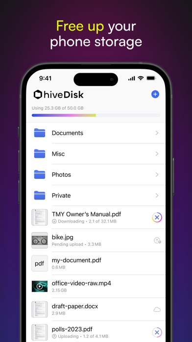 Capturas de tela do hiveDisk: Secure Cloud Storage