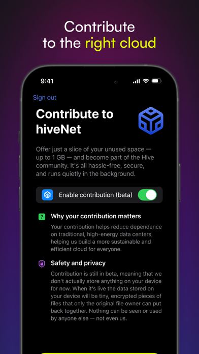 Capturas de tela do hiveDisk: Secure Cloud Storage