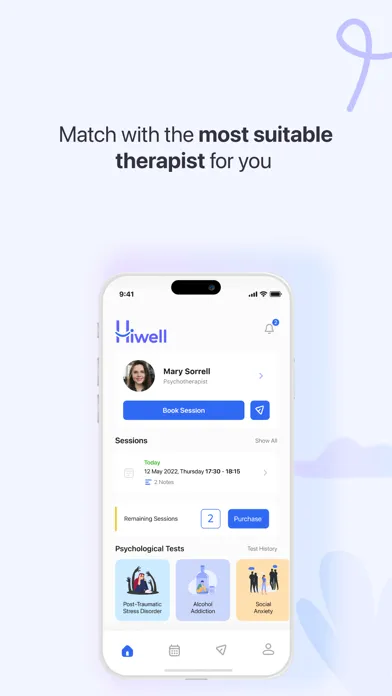 Hiwell Therapy & Mental Health应用截图