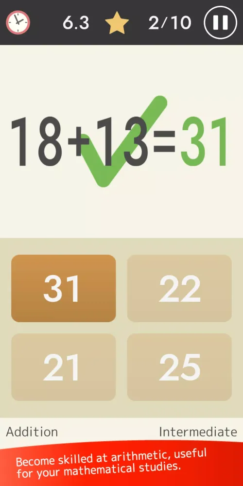 Zrzuty ekranu Mental arithmetic (Math)