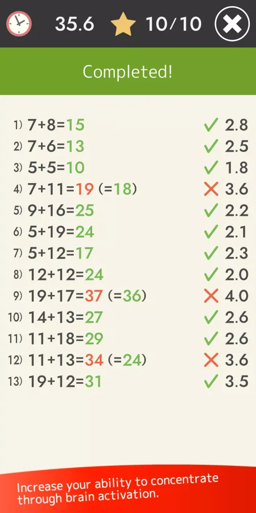 Zrzuty ekranu Mental arithmetic (Math)