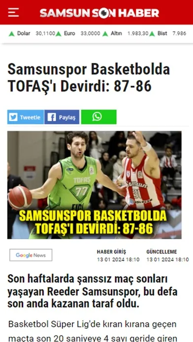 Samsun Son Haber SSH Ekran Görüntüleri