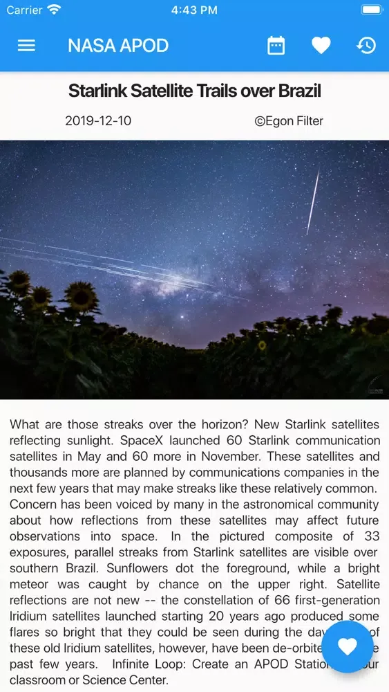 NASA APOD Viewer Screenshots