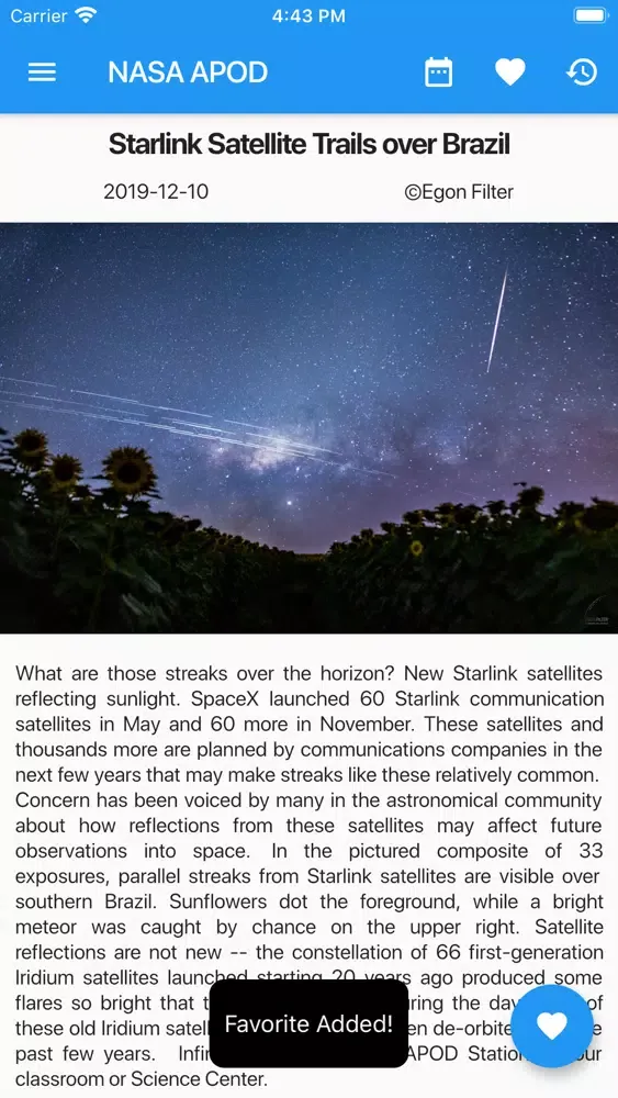 NASA APOD Viewer Screenshots