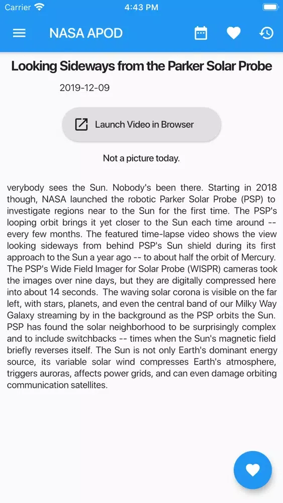 NASA APOD Viewer Screenshots