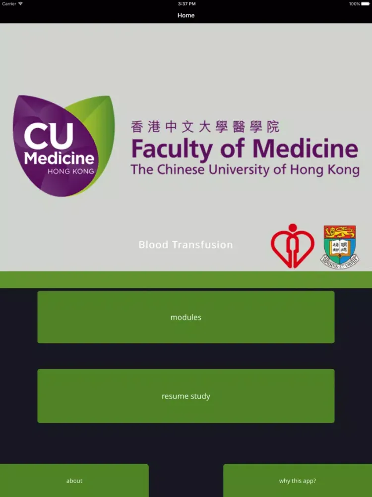 Tangkapan layar Blood Transfusion iPad 