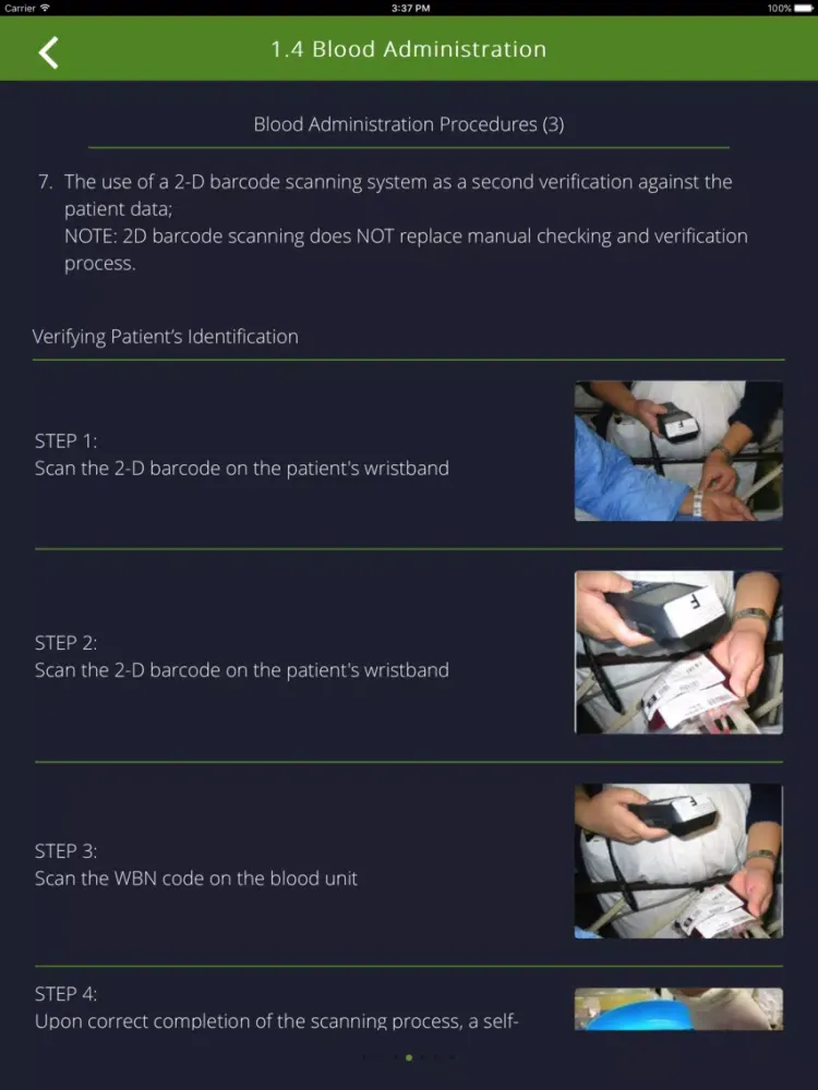 Tangkapan layar Blood Transfusion iPad 
